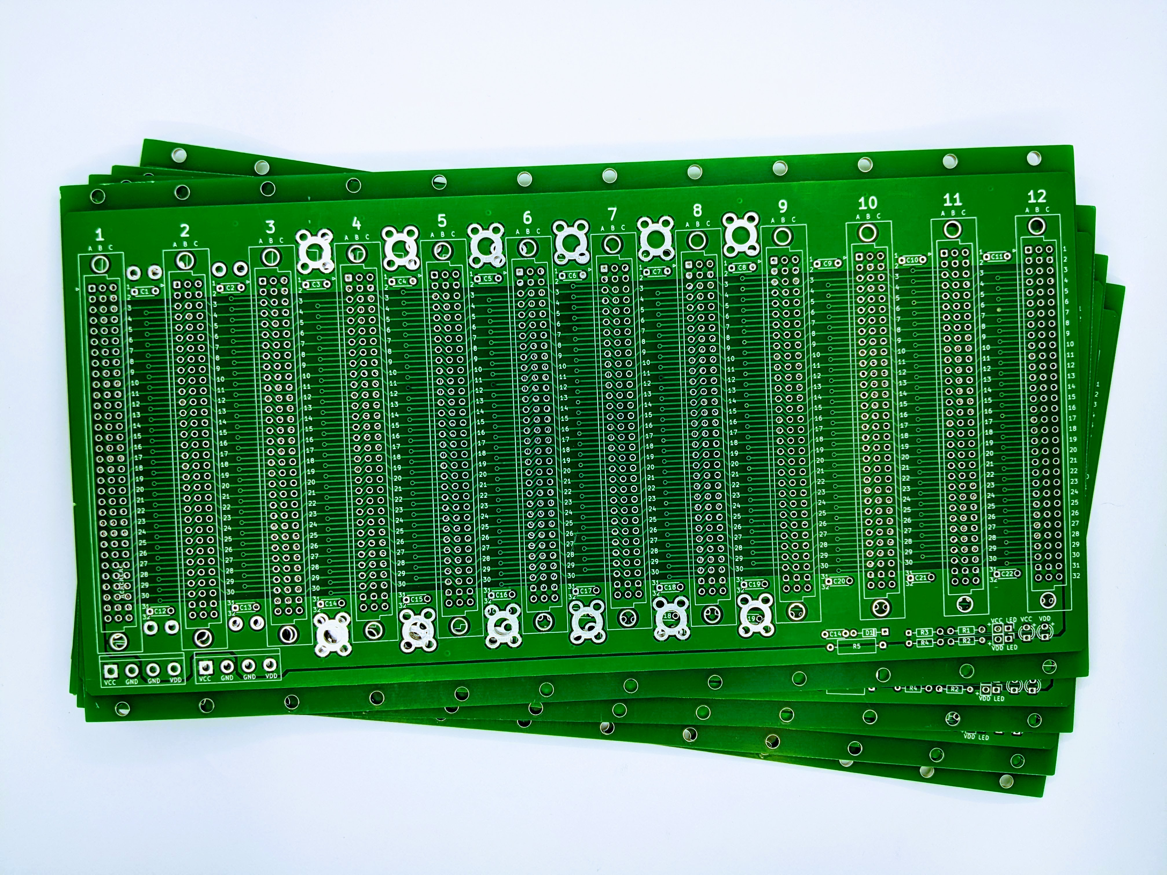 Microbus Backplane PCB for Eurocards DIN41612 12 slot 3U 48HP