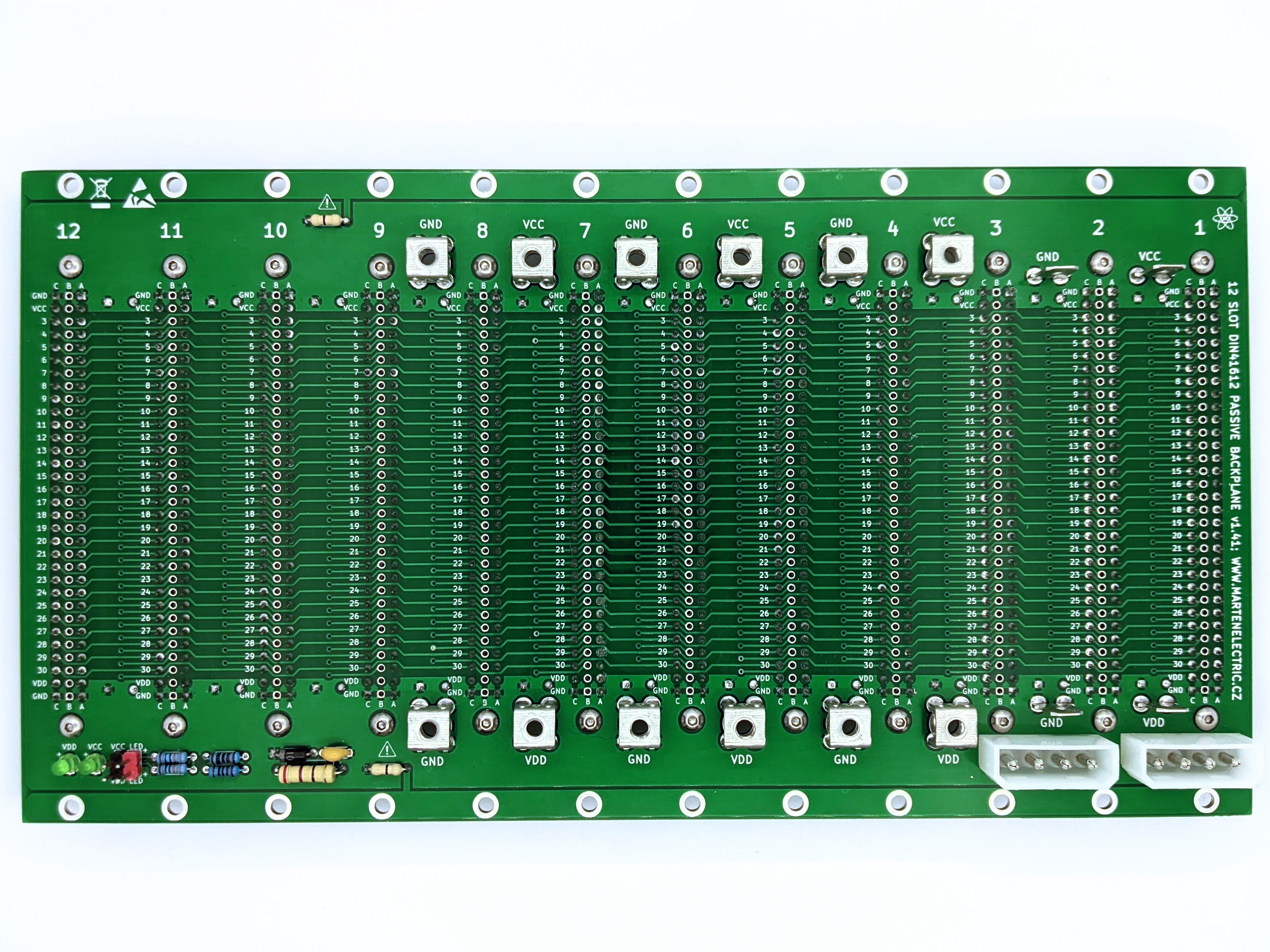 Microbus Backplane PCB for Eurocards DIN41612 12 slot 3U 48HP