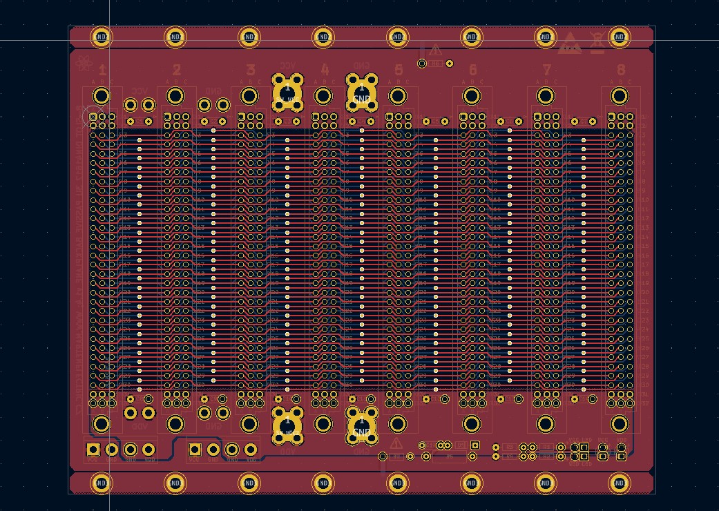 Microbus Backplane PCB for Eurocards DIN41612 8 slot 3U 32HP