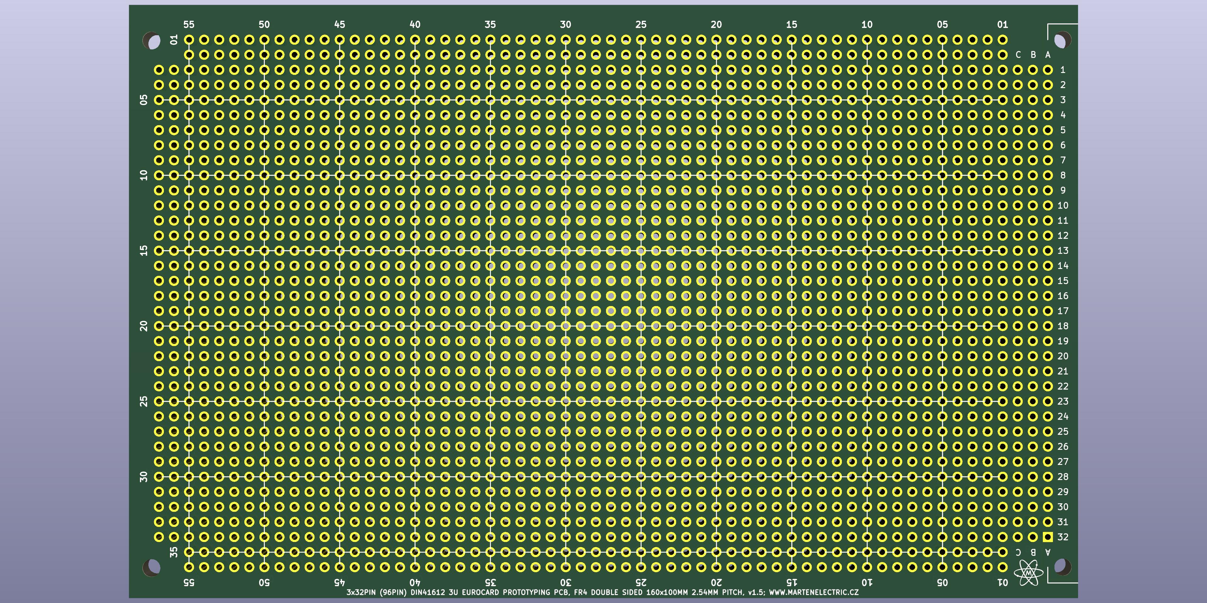Eurocard DIN41612 3U Prototyping board PCB card 160 x 100mm