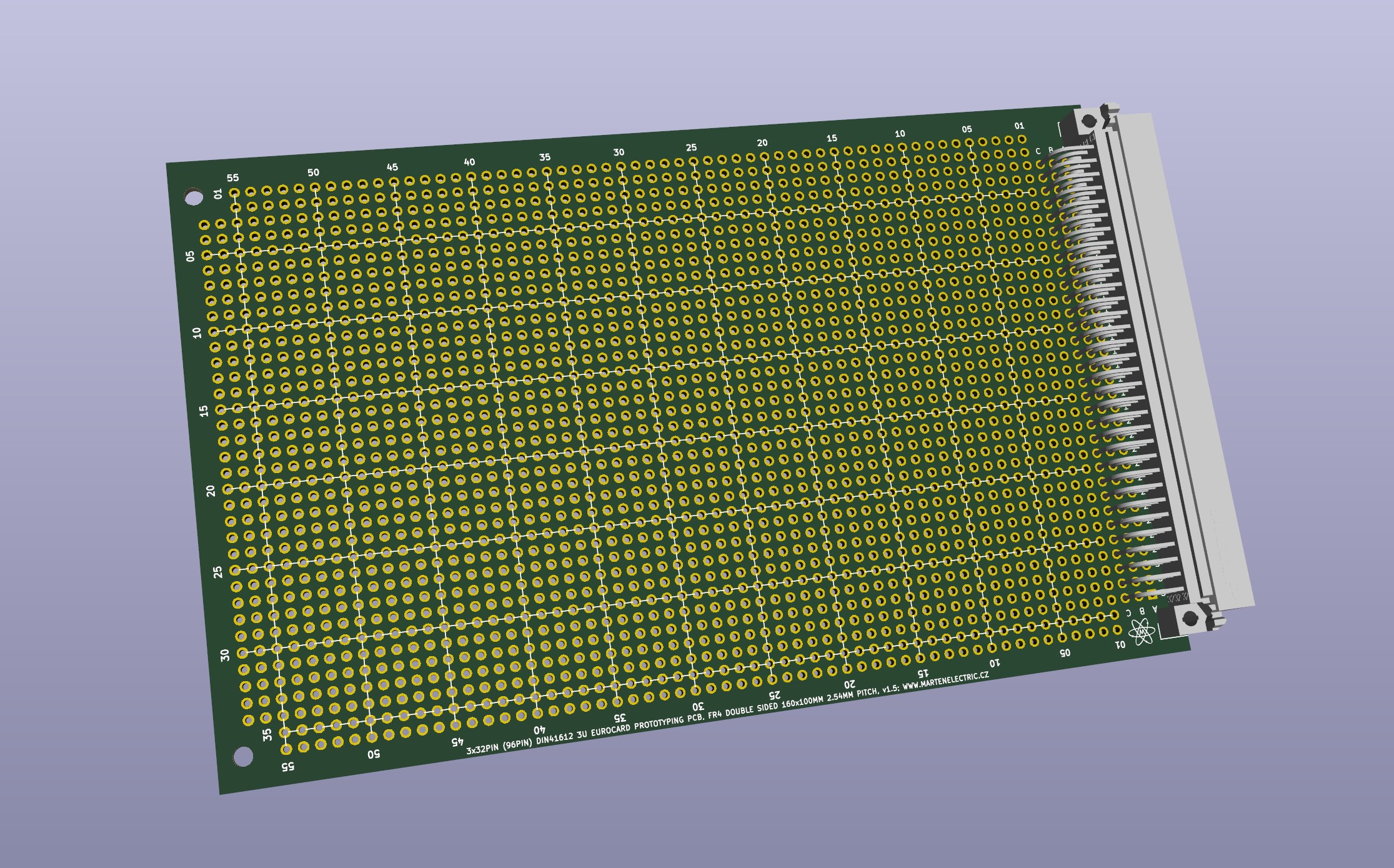 Eurocard DIN41612 3U Prototyping board PCB card 160 x 100mm