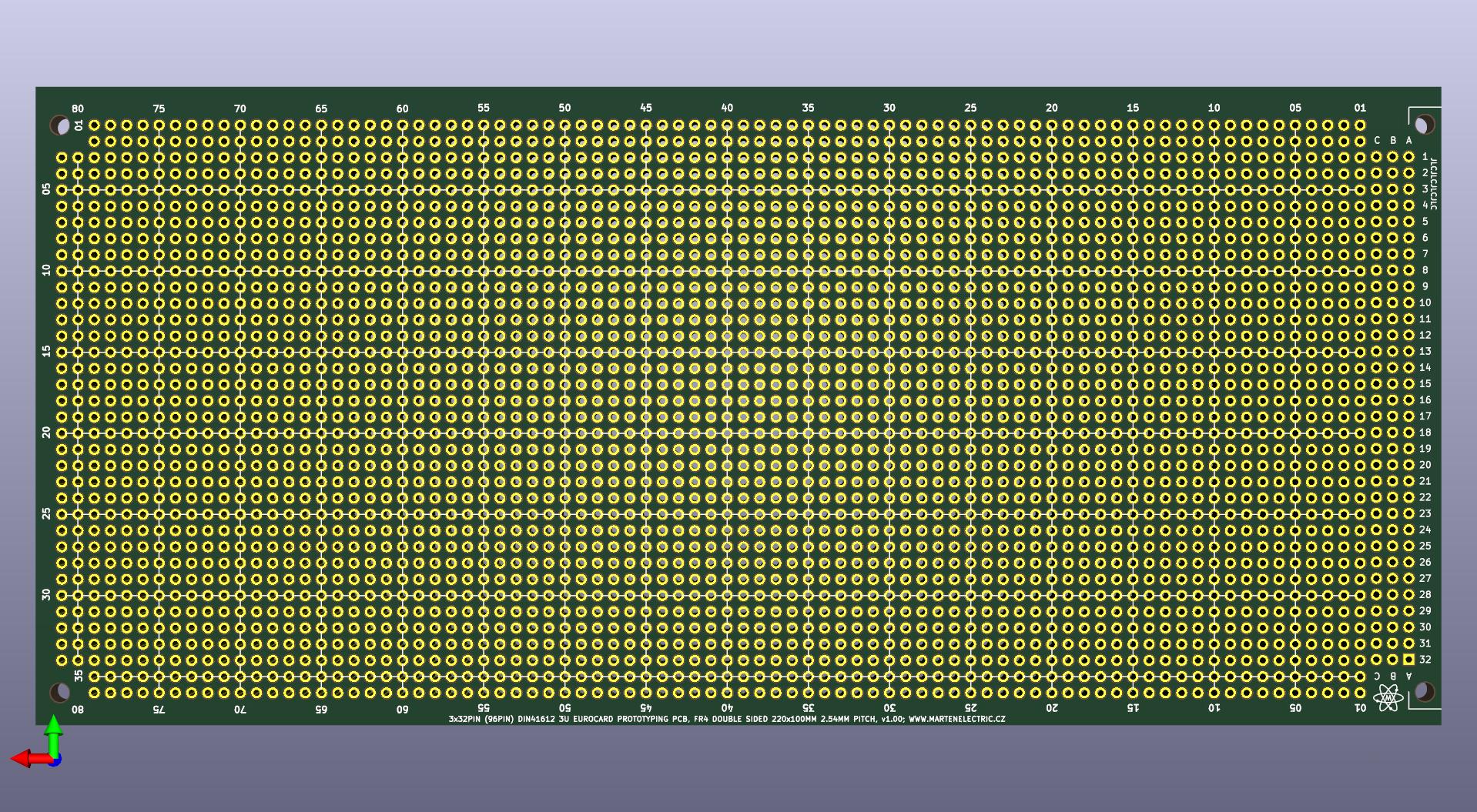 Eurocard DIN41612 3U Prototyping board PCB card 220 x 100mm