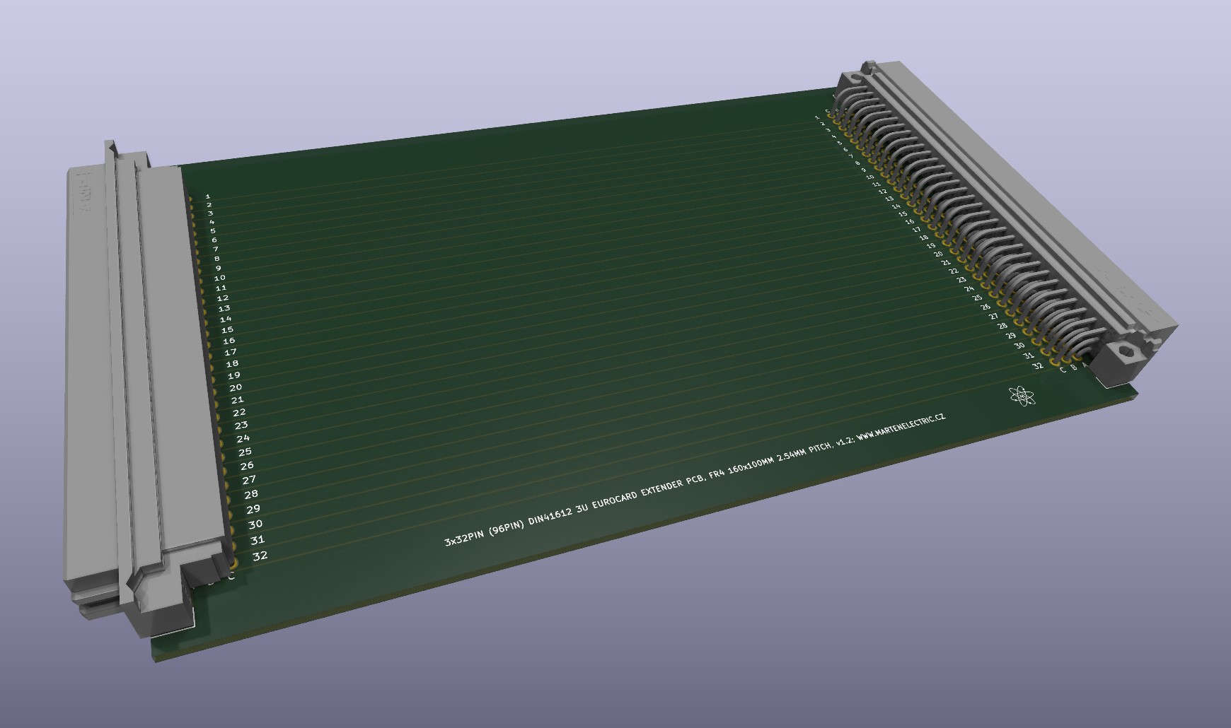 Eurocard DIN41612 3U riser extender PCB card 160mm
