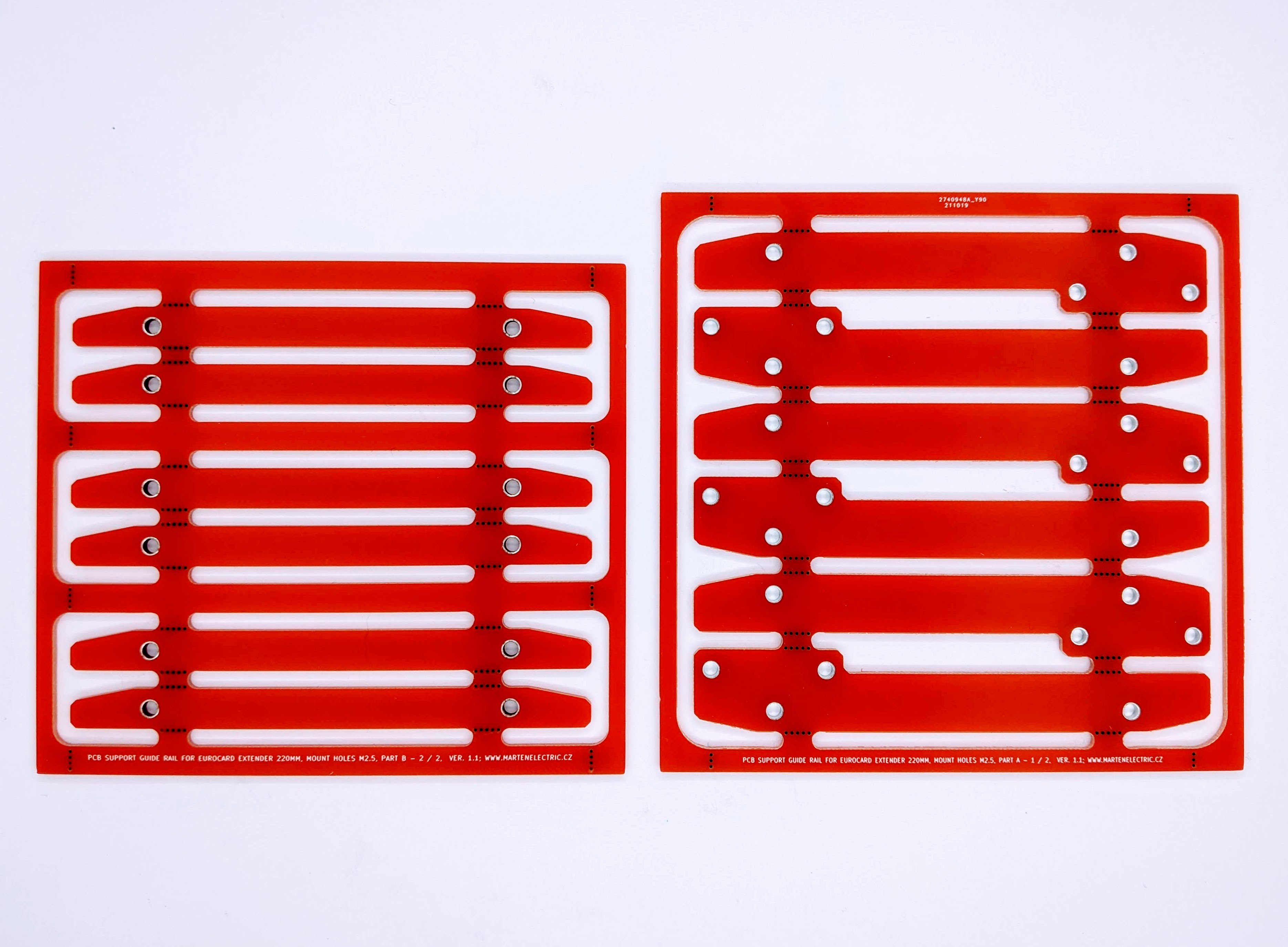 Eurocard DIN41612 3U riser extender PCB card 220mm with test points and PCB guide