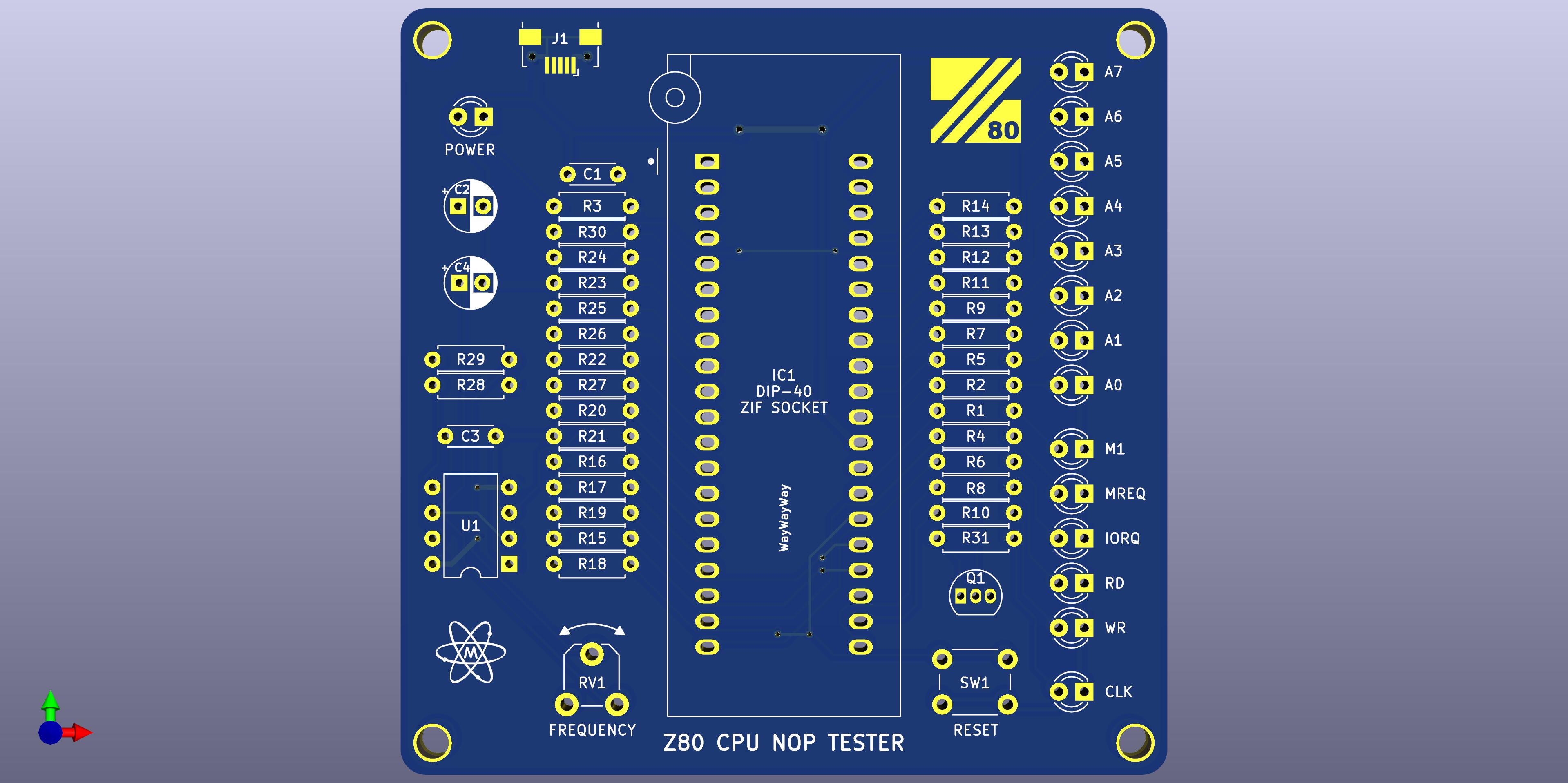 Z80 CPU PLCC44 to DIP40 adapter