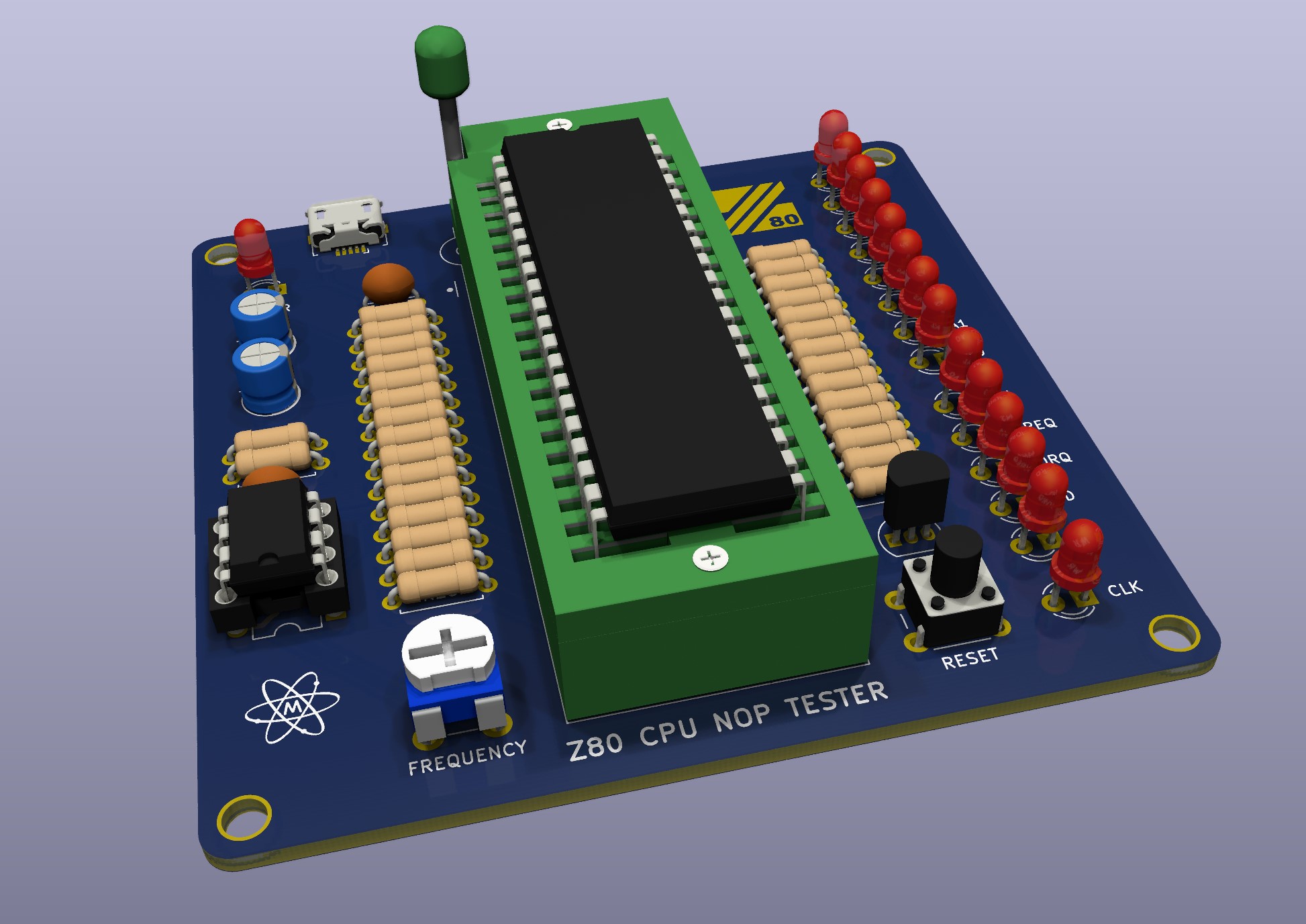 Z80 CPU PLCC44 to DIP40 adapter